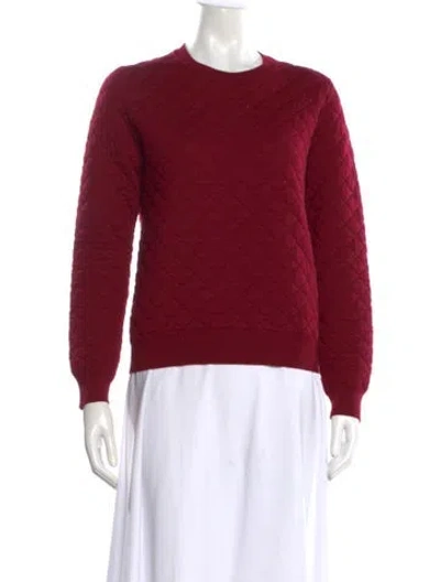 Pre-owned Comme Des Garçons Wool Crew Neck Sweatshirt In Burgundy