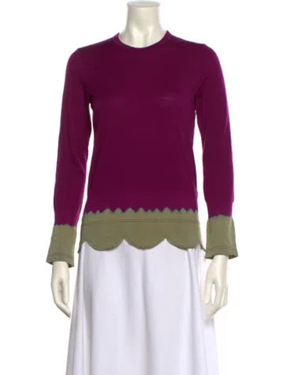 Pre-owned Comme Des Garçons Wool Crew Neck Sweatshirt In Purple