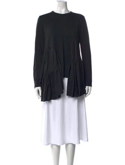 Pre-owned Comme Des Garçons Wool Crew Neck Top In Black