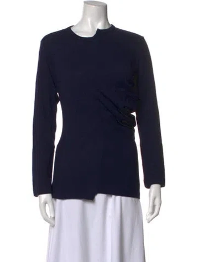 Pre-owned Comme Des Garçons Wool Crew Neck Top In Blue