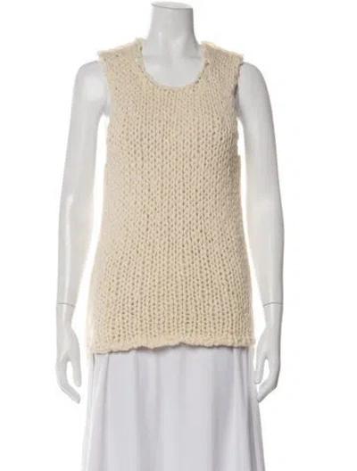 Pre-owned Comme Des Garçons Wool Crew Neck Top In Neutral