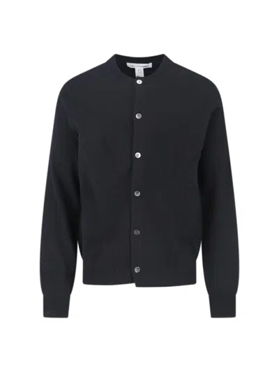 Comme Des Garçons Wool Crewneck Cardigan - Black