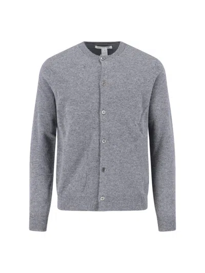 COMME DES GARÇONS WOOL CREWNECK CARDIGAN - GREY