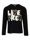 Comme Des Garçons Wool Crewnewck Sweater With  Embroidery In Black