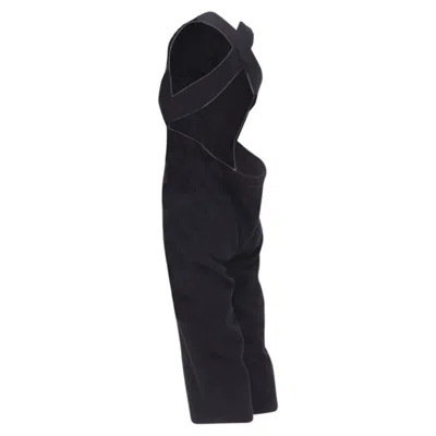 Pre-owned Comme Des Garçons Comme Des Garcons Wool Cross Back Cropped Jumpsuit In Black