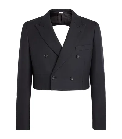 Comme Des Garçons Wool Cut-out Blazer In Black