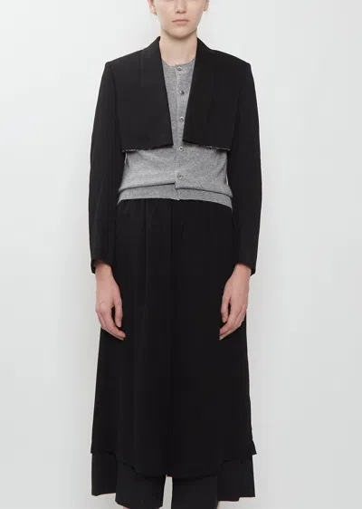 Comme Des Garçons Wool Doeskin Cropped Jacket In Black