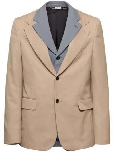Comme Des Garçons Wool Double Blazer In Neutrals