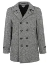 Comme Des Garçons Wool Double-breasted Coat Back Vent In Black