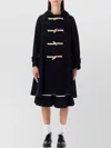 Comme Des Garçons Wool Duffle Coat With Hood And Pockets In Black