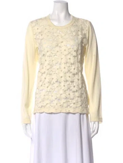 Pre-owned Comme Des Garçons Wool Floral Print Top In Neutral