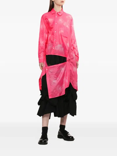 Comme Des Garçons Wool Gabardine Gathered Skirt In Black