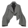 Comme Des Garçons Wool Gabardine Gingham Check Jacket In Black