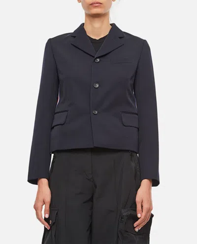 Comme Des Garçons Wool Gabardine Jacket In Black