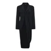 Comme Des Garçons Wool Gabardine Medium Coat In Black