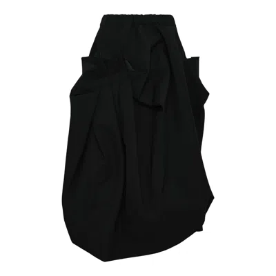 Comme Des Garçons Wool Gabardine Medium Skirt In Black