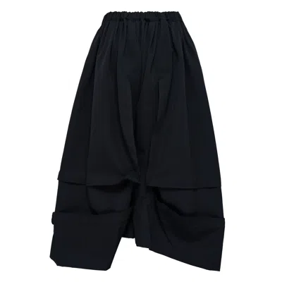 Comme Des Garçons Wool Gabardine Skirt In Blue