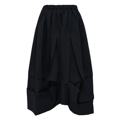 Comme Des Garçons Wool Gabardine Skirt In Blue