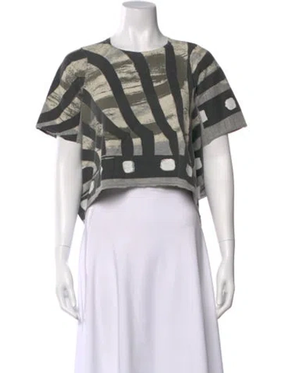 Pre-owned Comme Des Garçons Wool Graphic Print Crop Top In Multi