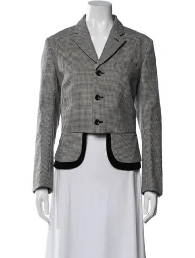 Pre-owned Comme Des Garçons Wool Houndstooth Print Blazer In Gray