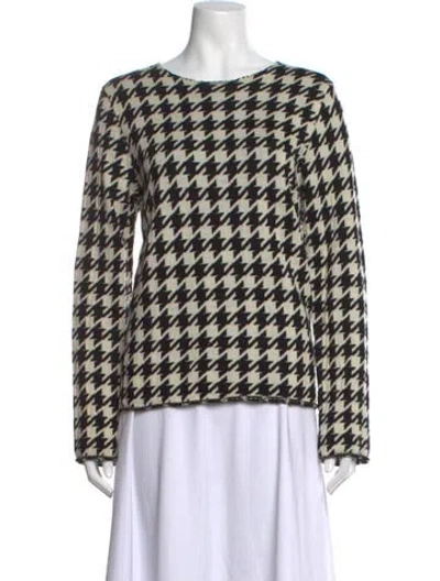 Pre-owned Comme Des Garçons Wool Houndstooth Print Sweater In Black
