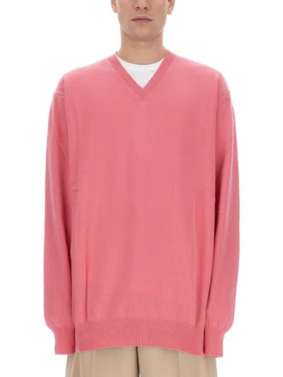Comme Des Garçons Wool Jersey In Pink