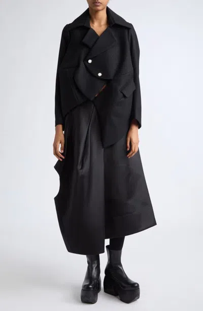 Comme Des Garçons Wool Kersey Jacket In Black