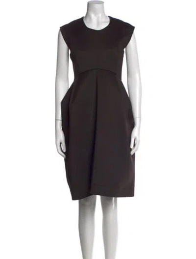 Pre-owned Comme Des Garçons Wool Knee-length Dress In Black