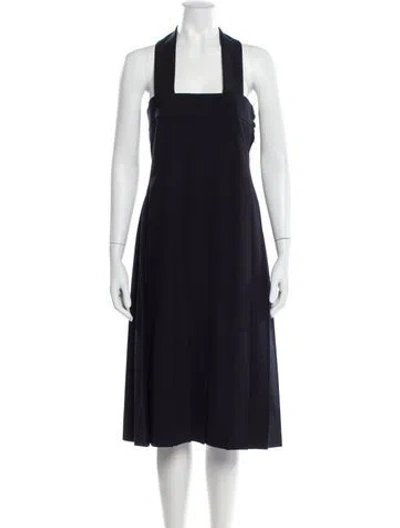 Pre-owned Comme Des Garçons Wool Knee-length Dress In Blue