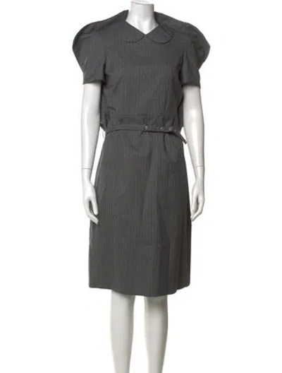 Pre-owned Comme Des Garçons Wool Knee-length Dress In Gray