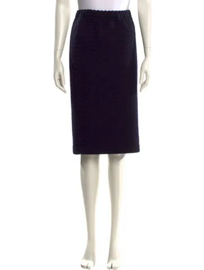 Pre-owned Comme Des Garçons Wool Knee-length Skirt In Blue