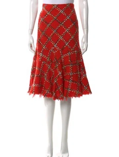 Pre-owned Comme Des Garçons Wool Knee-length Skirt In Orange