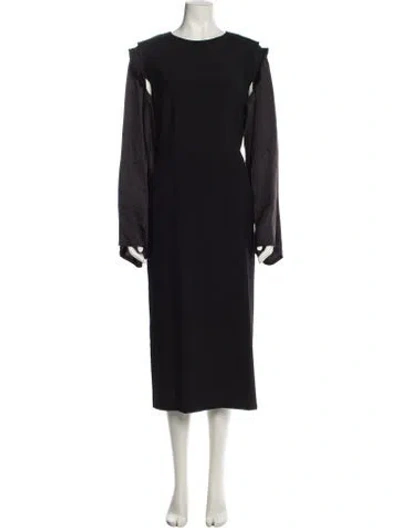 Pre-owned Comme Des Garçons Wool Long Dress In Black