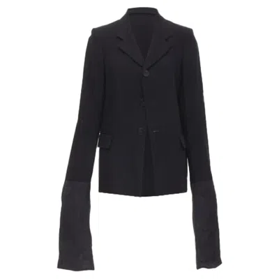 Pre-owned Comme Des Garçons Comme Des Garcons Wool Long Wide Sleeve Blazer Jacket In Black