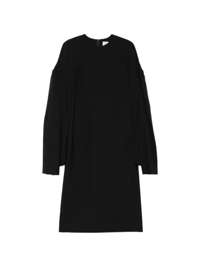 Comme Des Garçons Wool Midi Dress In Multi