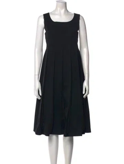 Pre-owned Comme Des Garçons Wool Midi Length Dress In Black
