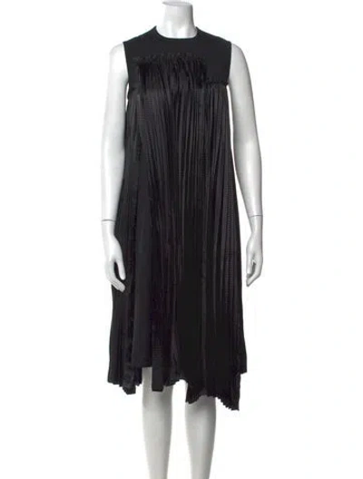 Pre-owned Comme Des Garçons Wool Midi Length Dress In Black