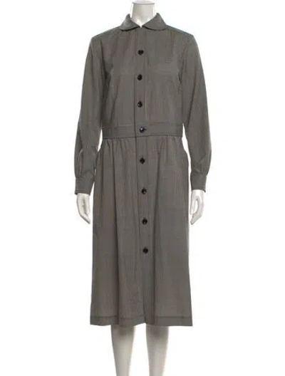 Pre-owned Comme Des Garçons Wool Midi Length Dress In Black