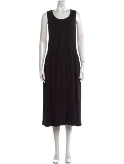 Pre-owned Comme Des Garçons Wool Midi Length Dress In Black