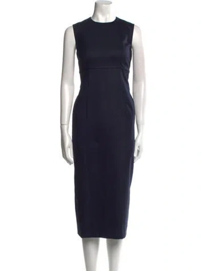 Pre-owned Comme Des Garçons Wool Midi Length Dress In Blue