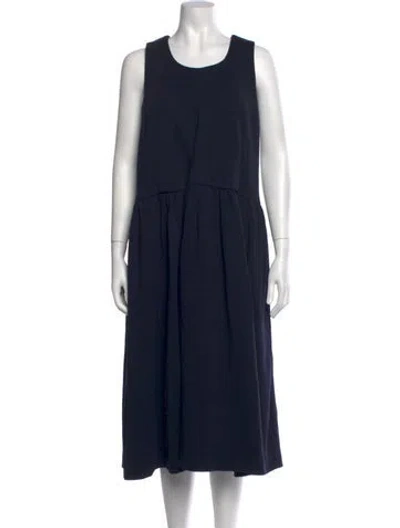 Pre-owned Comme Des Garçons Wool Midi Length Dress In Blue