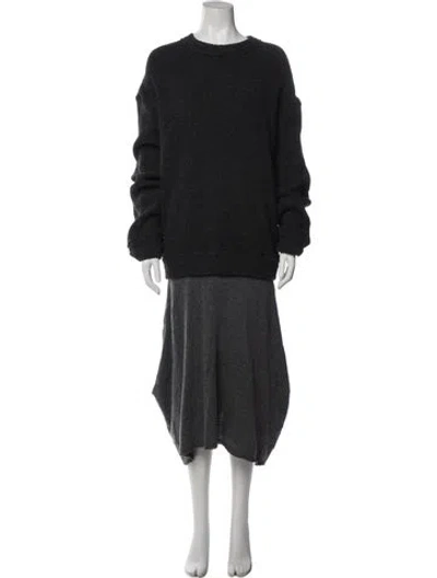 Pre-owned Comme Des Garçons Wool Midi Length Dress In Gray