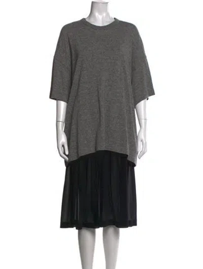 Pre-owned Comme Des Garçons Wool Midi Length Dress In Gray