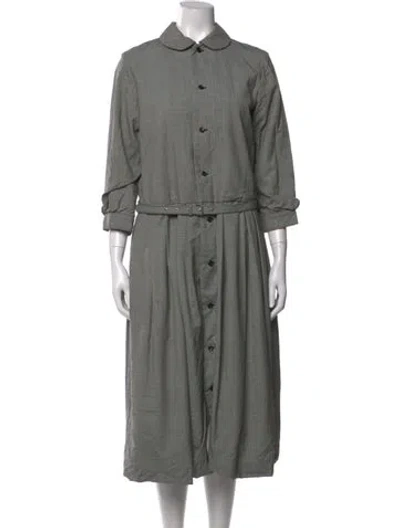 Pre-owned Comme Des Garçons Wool Midi Length Dress In Grey