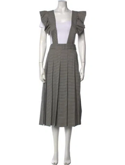 Pre-owned Comme Des Garçons Wool Midi Length Dress In White