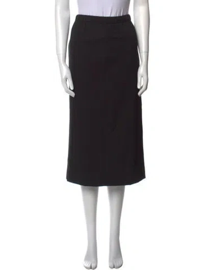 Pre-owned Comme Des Garçons Wool Midi Length Skirt In Black