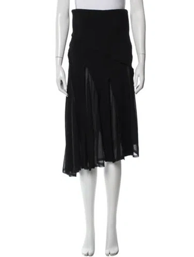 Pre-owned Comme Des Garçons Wool Midi Length Skirt In Black