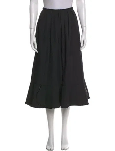 Pre-owned Comme Des Garçons Wool Midi Length Skirt In Black