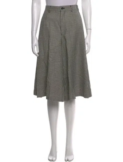 Pre-owned Comme Des Garçons Wool Midi Length Skirt In Black