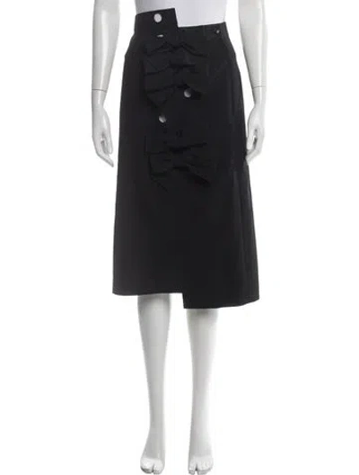 Pre-owned Comme Des Garçons Wool Midi Length Skirt In Black